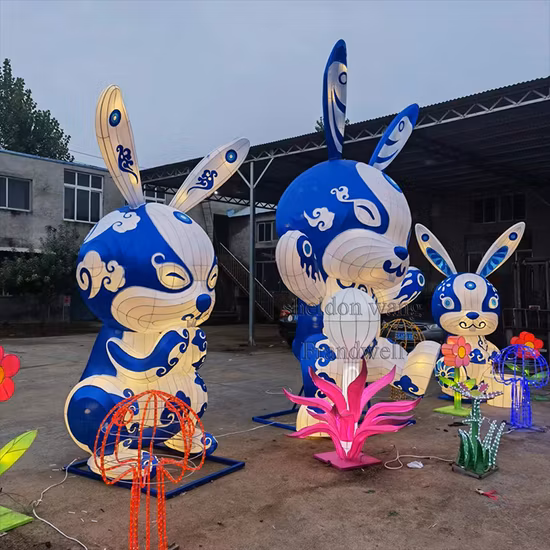 Traditional Chinese Animals Rabbit Lanterns for Chinese New Year Decor